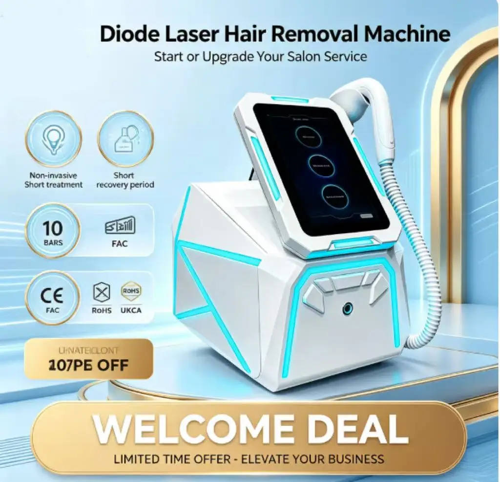 Mecavie 5000W Diode Laser Hair Removal Machine 10 Bars FAC Sapphire Freezing Point Painless Permanent Epilator Salon Beauty Devi