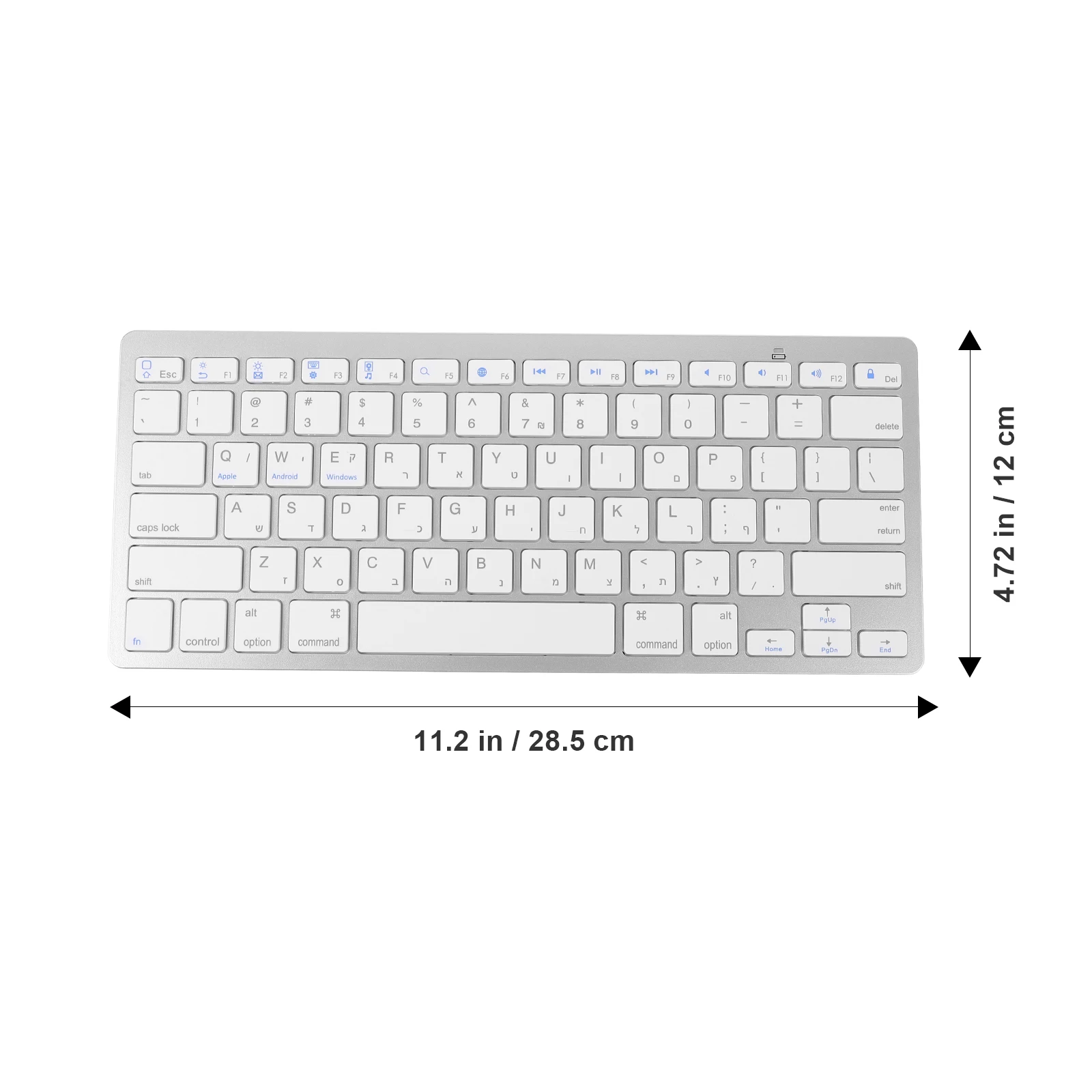 رقيقة جدا اللغة العبرية لوحة المفاتيح اللاسلكية المحمولة غشاء صامت لوحات مفاتيح الكمبيوتر لأجهزة الكمبيوتر المحمول سطح المكتب مكتب الأعمال