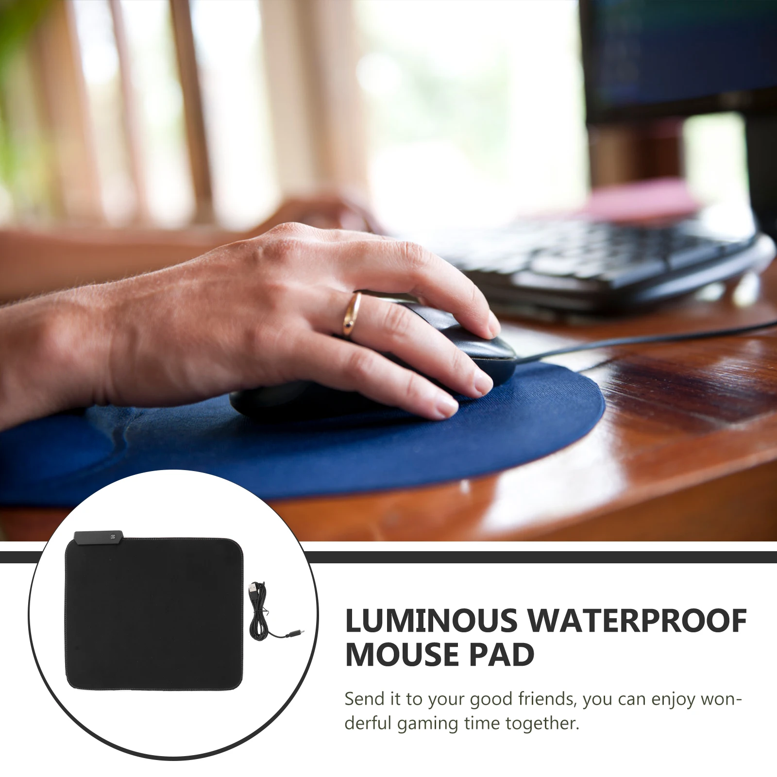 

Waterproof Mouse Pad Light Effects Mousepad Mat Large Non-slip Mats Gaming Glowing Water-resistant