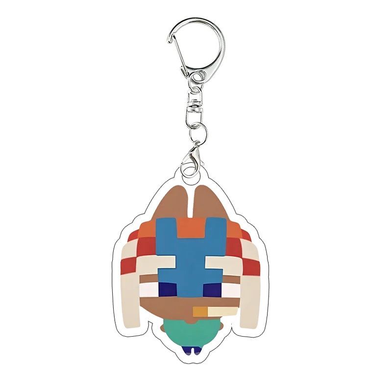 SlipperyHC Kreativer Acryl-Schlüsselanhänger, niedlicher Cartoon-Taschenanhänger, Spielverkostung, JustWhispy Schlüsselring, Twixxel Vybex, Geburtstagsgeschenk – Detail 5