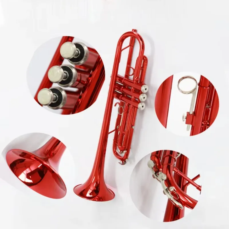 FOCUS FTR-100R Professional High Grade Brass Red Lacquered BB Trumpet Stainless Steel Pistons Competitive Price High Grade Foam