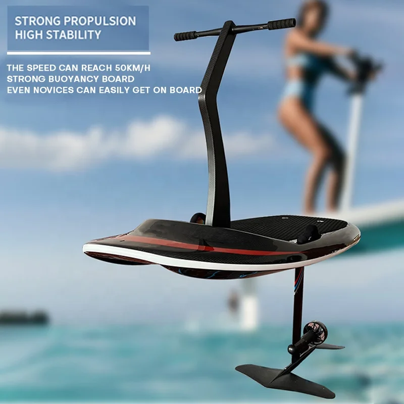 Electric Surfing Hydrofoil Surfboard With Detachable Handlebars