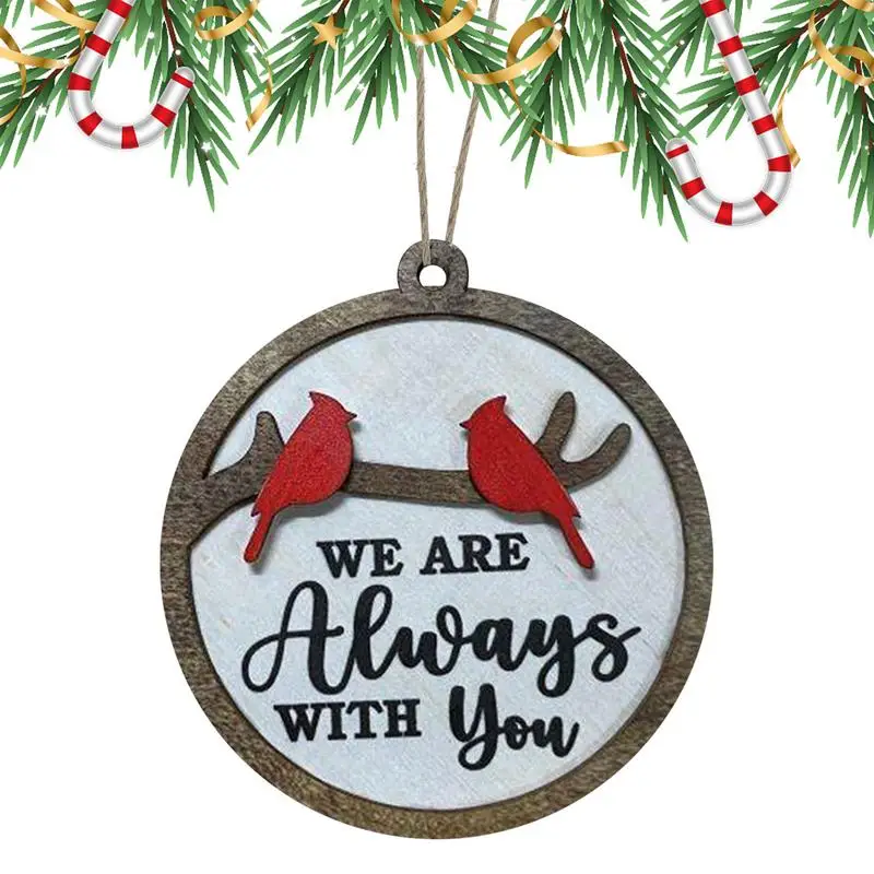 Christmas Bird Pendant Portable Wood Christmas Tree Flat Ornaments Wooden Pendant Tree Ornament Car Pendant Home Decoration For