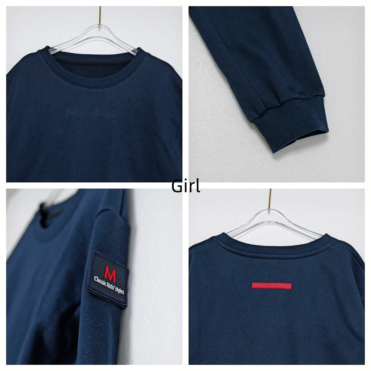 2026 Mali's AW Navy Denim-Kleidung mit Logo-Etikett für Jungen und Mädchen, passende Outfits für Bruder und Schwester, Sweatshirt, Pullover, Kleid, Rock – Detail 20