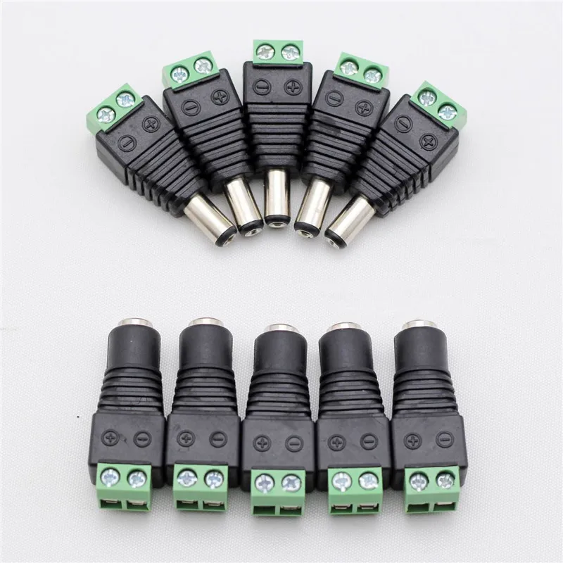 10pcs/lot Cat5/Cat6 Cable Female 5.5/2.1mm barrel jack connector with screw terminal