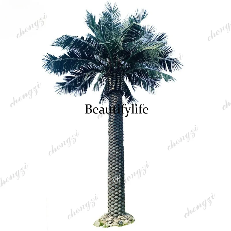 A74 Simulation Seaweed Tree Outdoor Project Tropical Scenic Area Landscaping Big Tree Fiberglass Fake Date Palm Tree