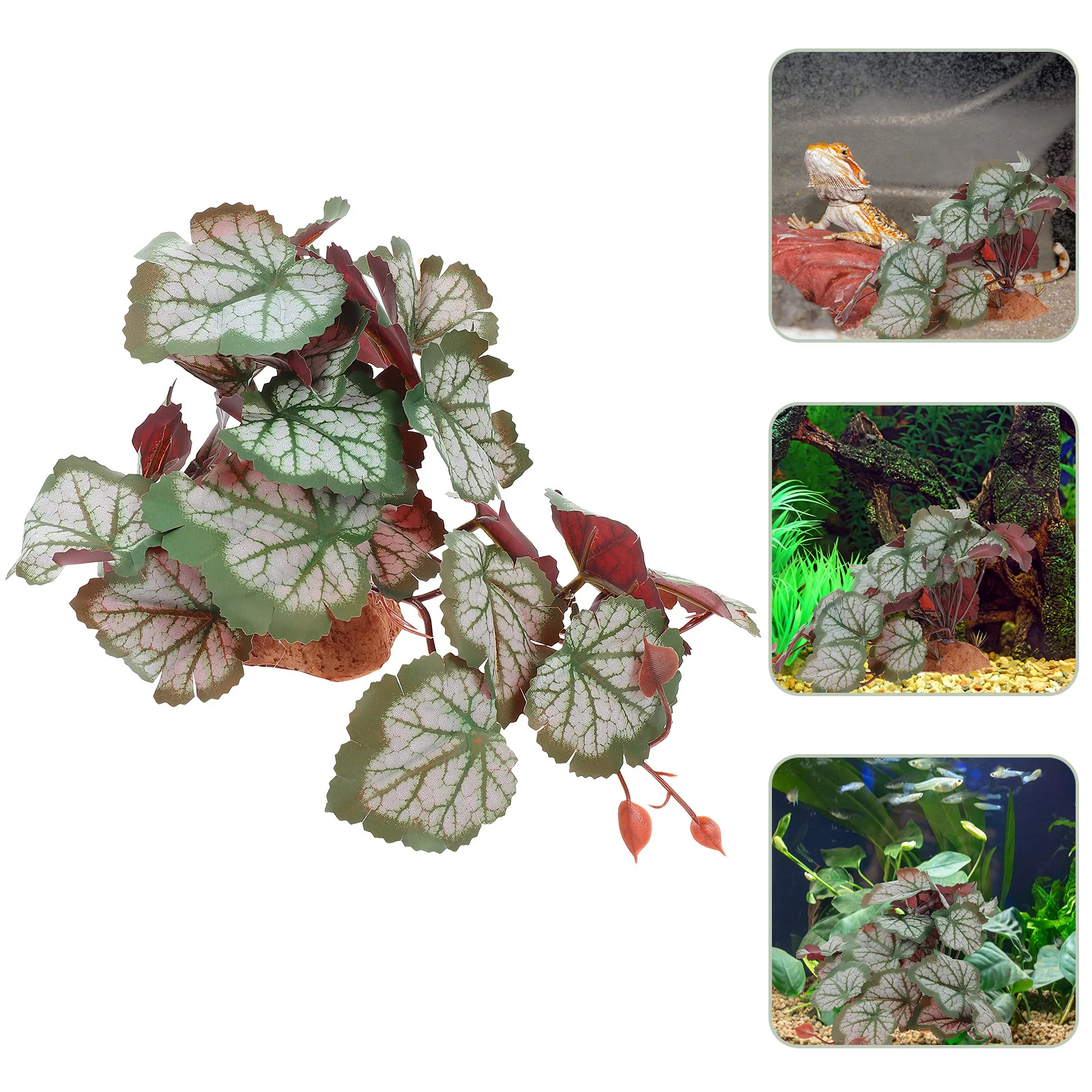 

Terrarium Plant Decor Reptile Hide Plant Easy Install Realistic Simulation Green Reptile Terrarium Gecko Tank Plants