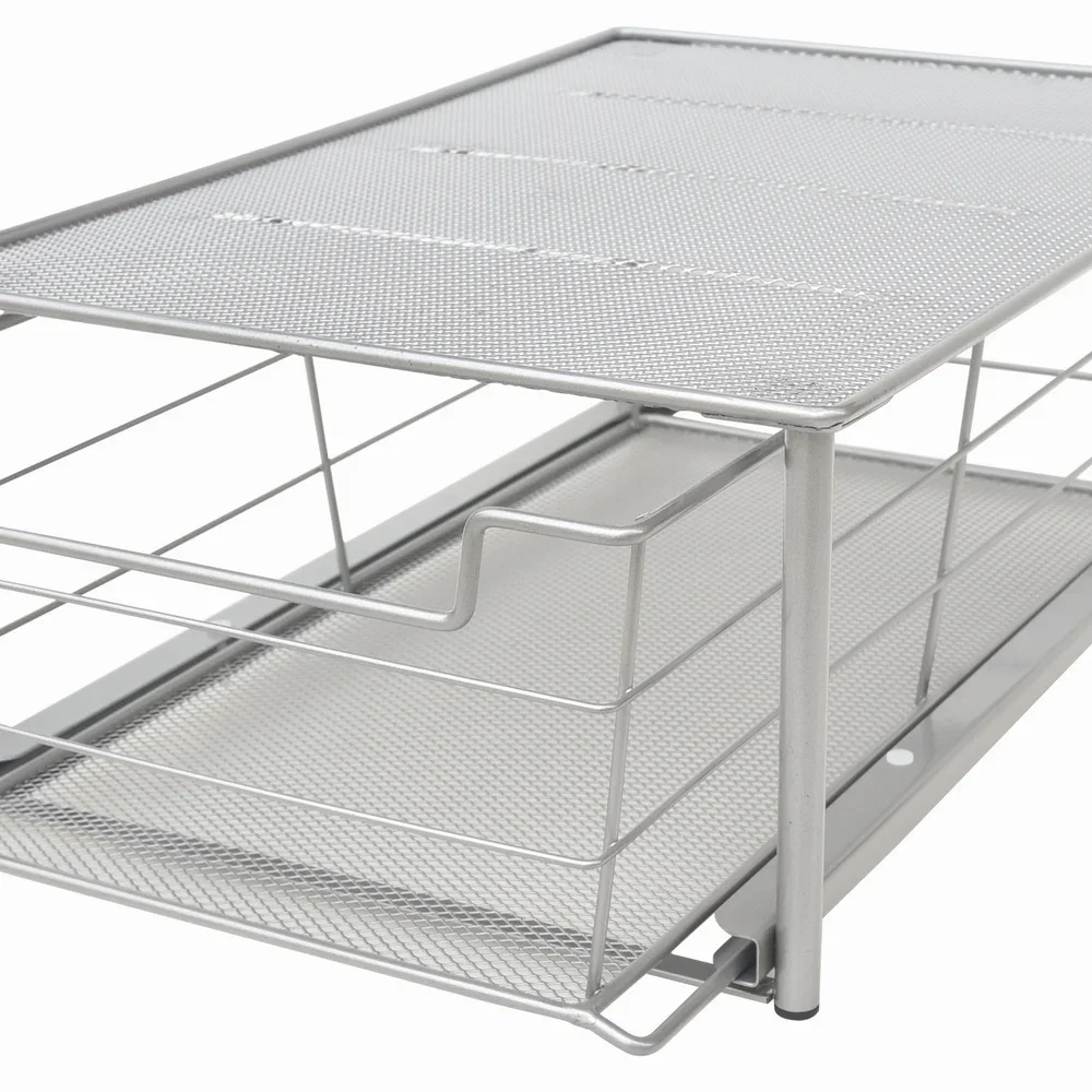 Piccolo cassetto scorrevole impilabile Organizzatore da bagno Cestino scorrevole salvaspazio per riporre oggetti Facile accesso Costruzione in acciaio durevole