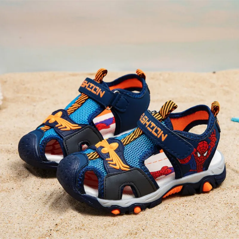 Boys Sandals  Summer Kids Beach Shoes Children Shoes Cartoon Spiderman Boys Shoes Baby Sandals Soft Toddler Kids Sandals