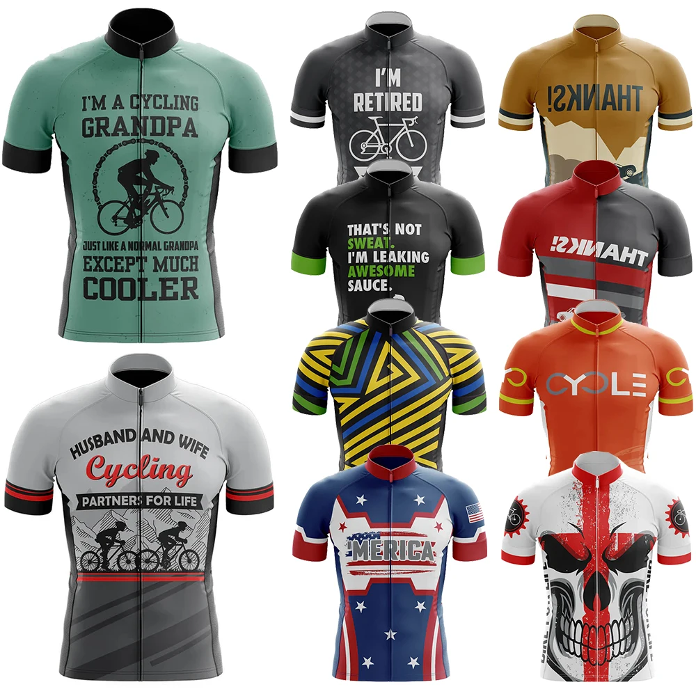 

Men's Don't Run Me over Cycling Jersey Breathable Short Sleeve Bib Shorts with Durable 20D Gel Pad for Mountain Bicycling MTB Cl