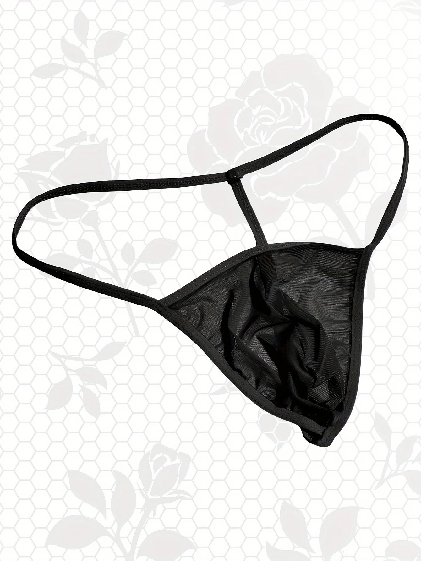 1 peça roupa íntima masculina elegante e sexy transparente tanga, malha de alta elasticidade, seda gelada, tamanho único