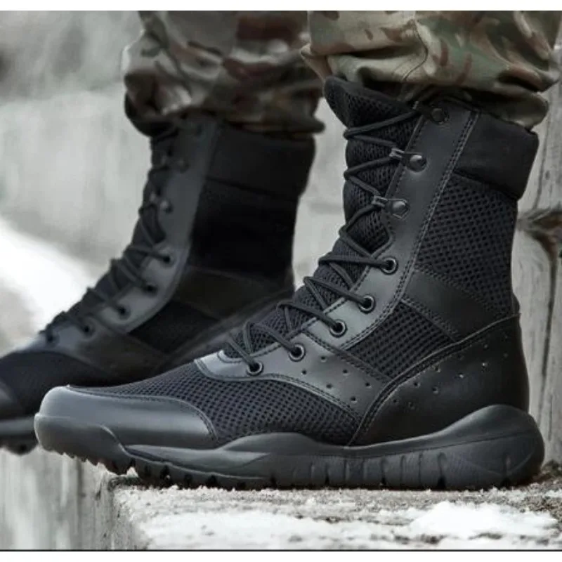 

Summer Combat Boot Men Women Climbing Training Lightweight Waterproof Tactical Boots Mesh Shoes Outdoor Hiking Breathable