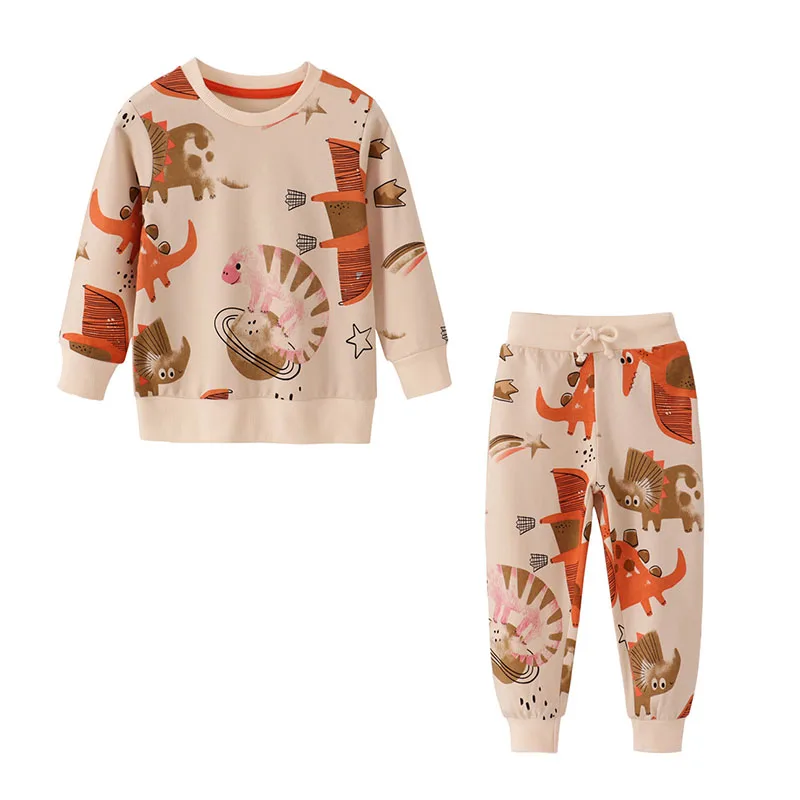 

Zeebread 2-7T Autumn Animal Print Children's Clothing Sets Long Sleeve Boys Girls Animal Outfits 2 Pcs Sets Sweatshirt + Pant