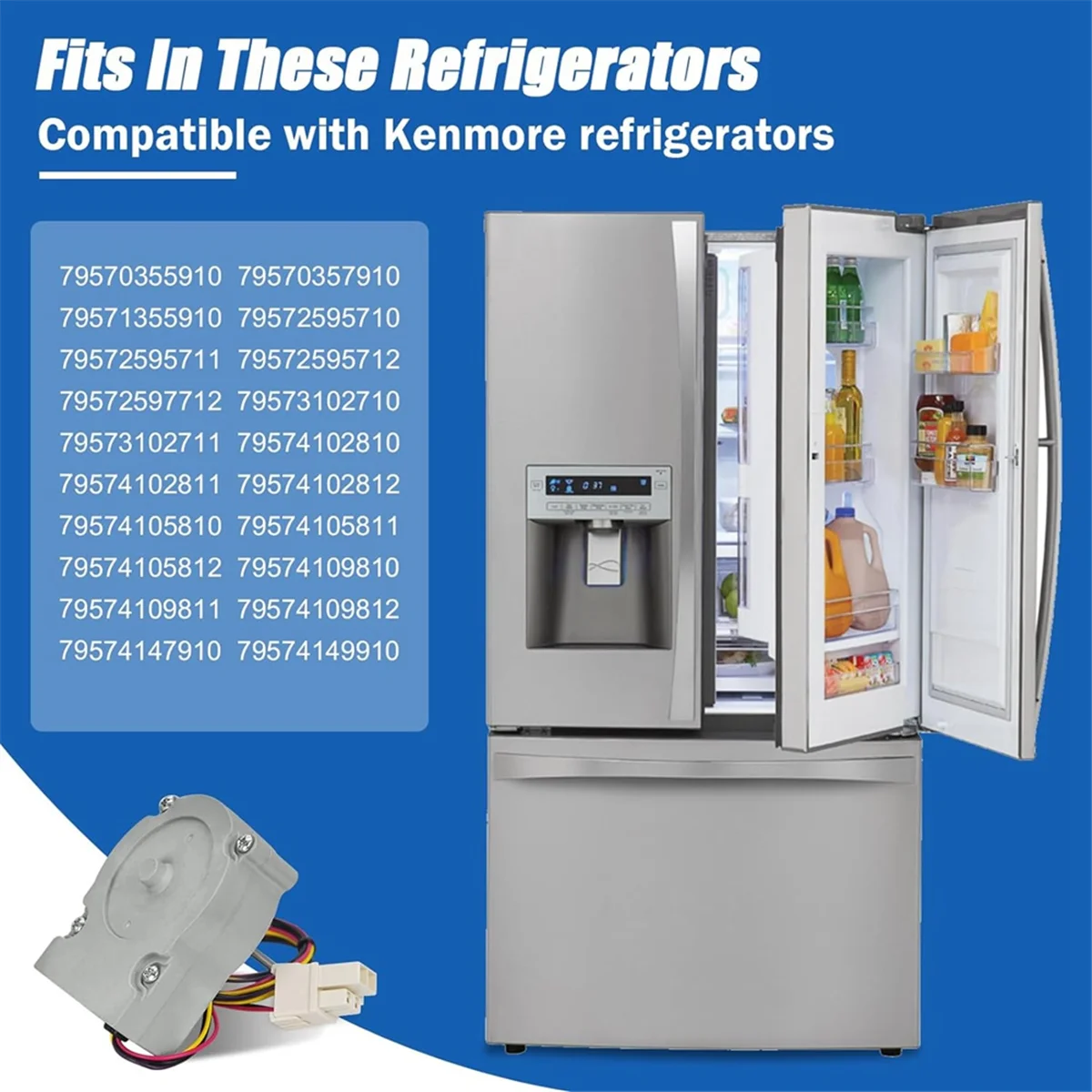 EAU 63923603   Koelkastverdamperventilatormotor voor LG en Kenmore koelkasten EAU 65058305   AP 6317197   PS 12383671