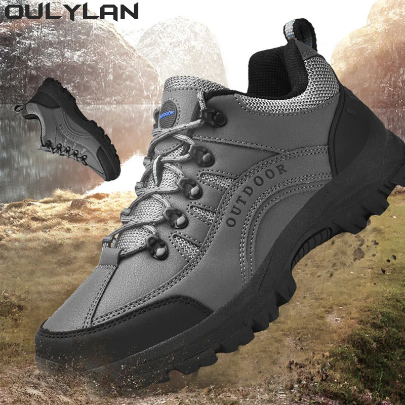 

Leather Army Tactical Outdoor Camping Boots Winter Outdoor Sports Boots Upper Low Top Mountaineering Climbing Camping Shoes