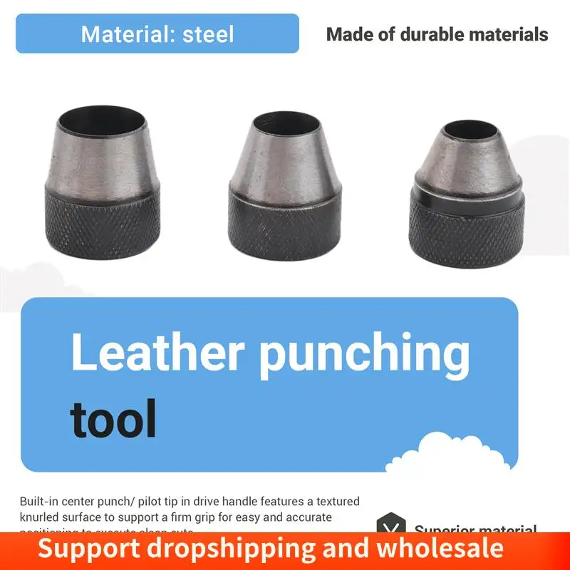 Aa86 10 pçs kit de perfuração oca resistente conjunto junta couro borracha perfuração diy leathercraft ferramentas perfuração herramientas para c