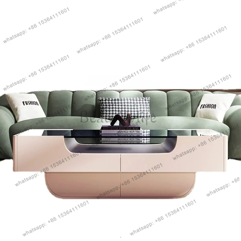 Square Coffee Table Modern Small Apartment Living Room Glass Artistic Sense Tea Table Bench