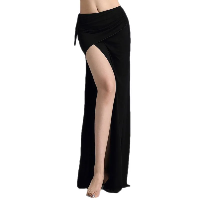 Women Elegant Belly Dance Wrap Tie Skirt Adult Sexy Spilt Maxi Long Spanish Swing Dress Bandage Clothes Dancerwear Costume