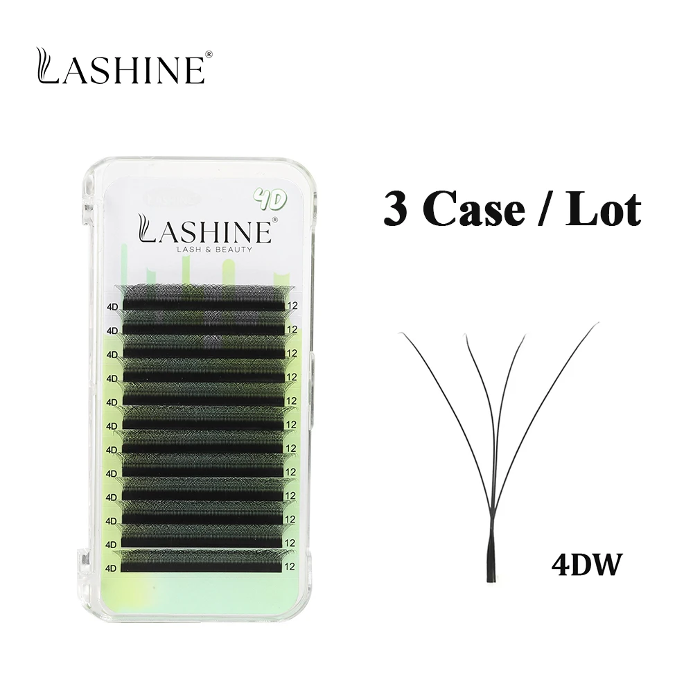 

Lashine 4D W Shape Eyelash 0.07mm Premade Volume Fan Eyelashes C D Curl W Shaped Natural Lashes Soft Clover Eyelashes
