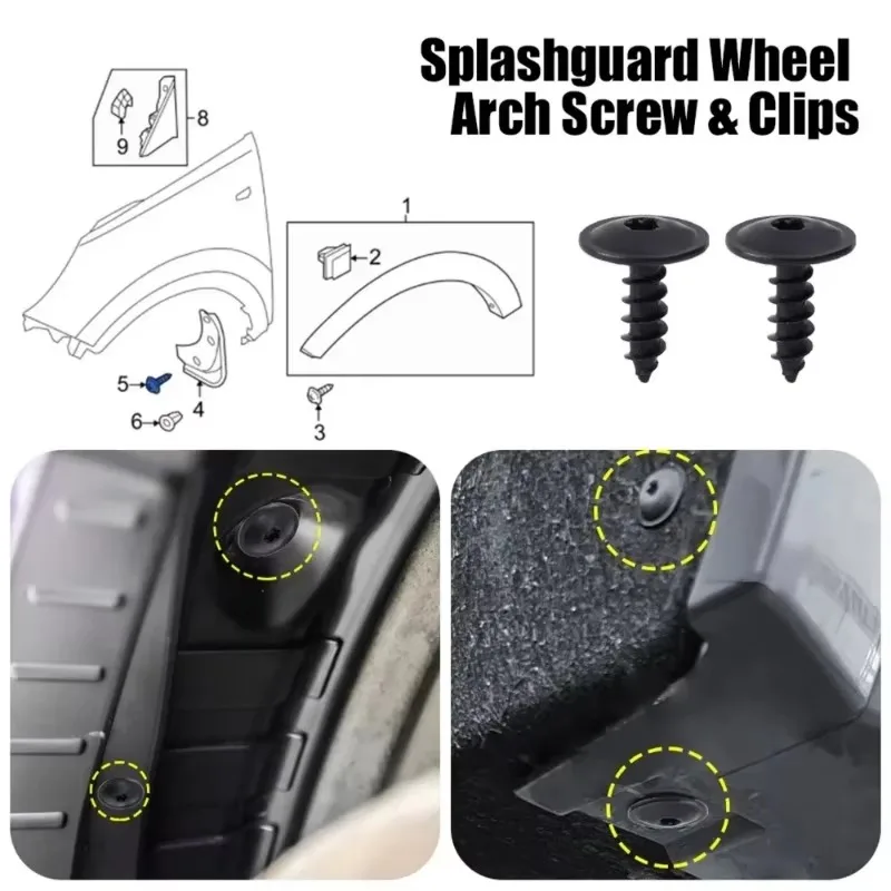 100/10 قطعة مقاطع غطاء المحرك مسامير Undertray سبلاش الحرس عجلة قوس توركس السحابة كليب لأودي VW اكسسوارات السيارات 5x16 مللي متر