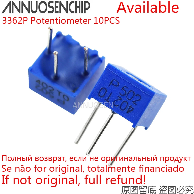 10pcs 3362P series resistance 101 201 501 102 202 502 103 Trimpo Trimmer Potentiometer 3362 500R 1K 2K 5K 10K 20K 50K 100K