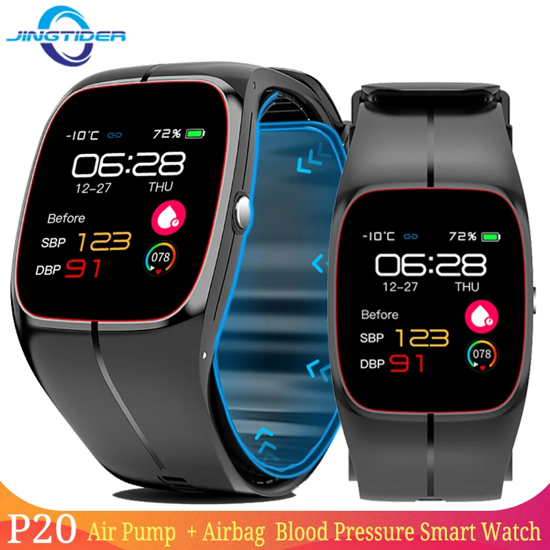 Precise Air Pump Full Wraped Symmetrical Airbag Blood Pressure Smart Watch Fitness Tracker Men Women Body Temperature Smartwatch