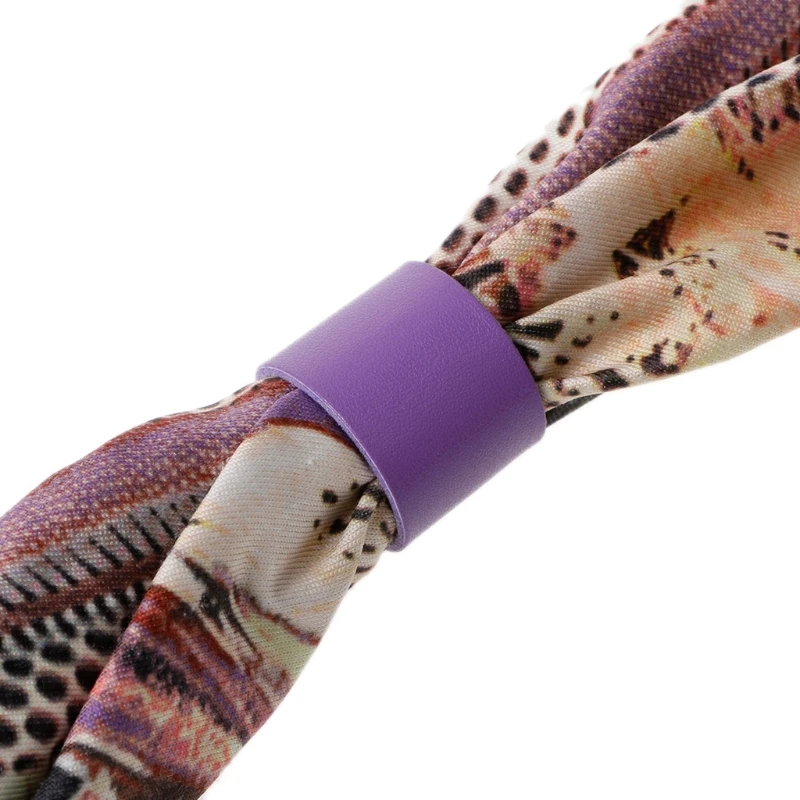 10Pcs Elegant Leather Scarf Buckle Silk Ring Clip Holder For Women Ladies Gifts B03E