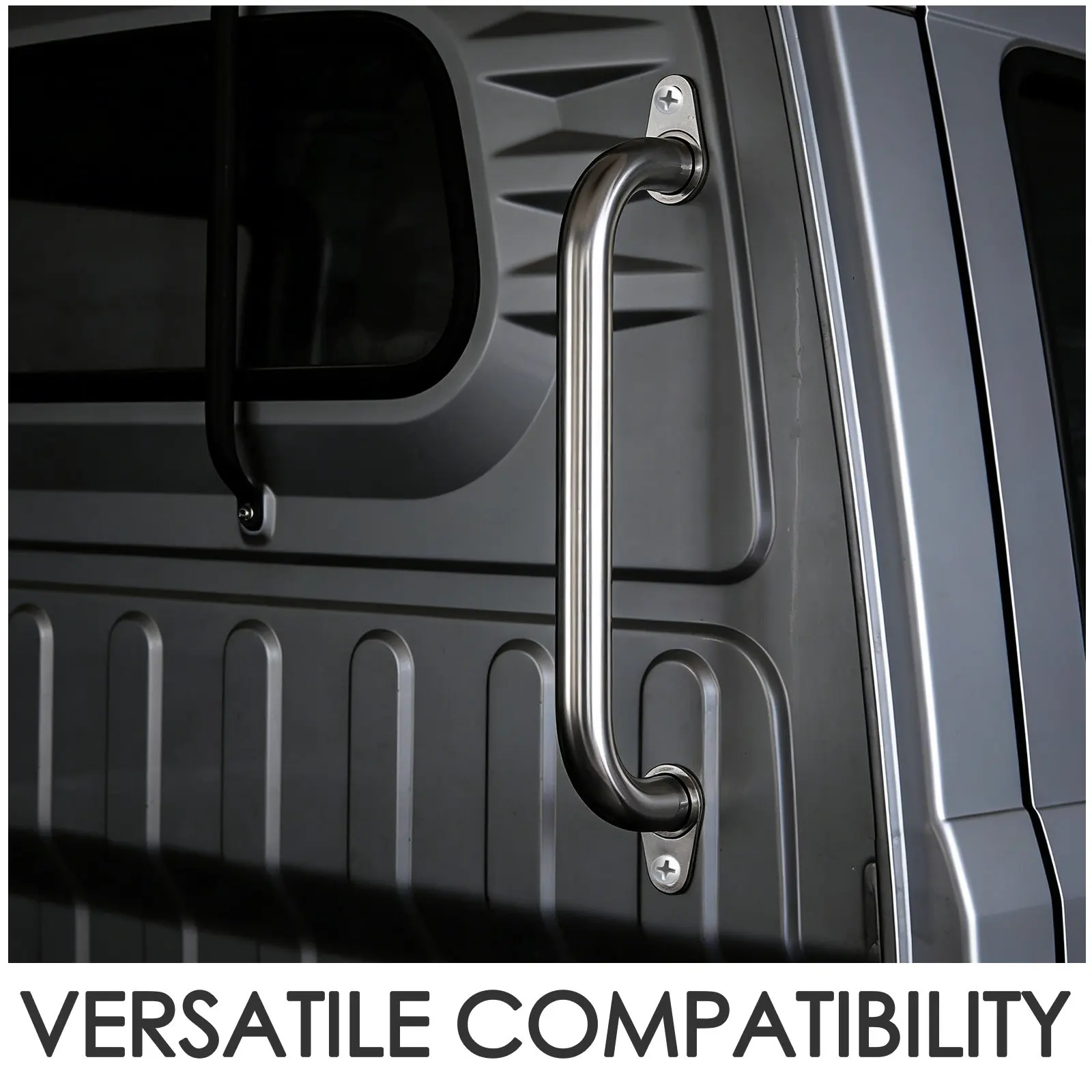 Stainless Steel Van Rear Door Grab Bar Heavy Gauge Handle for Cargo Trailer Rv Camper Motor Home Exterior Handrail Easy