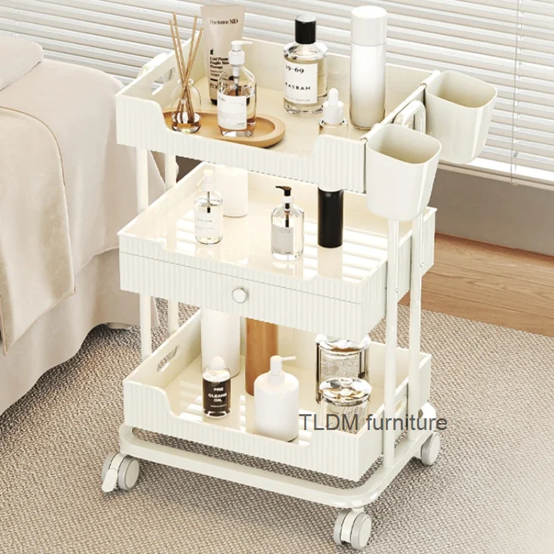 

Auxiliary Organizer Salon Trolley Luxury Tool Nail Hair Display Cart Rolling Manicure Carrito Auxiliar Salon Furniture HD50TC