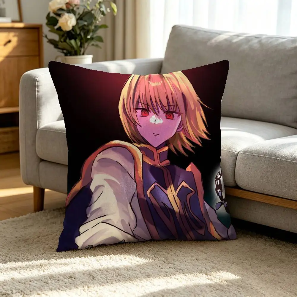 K-Kurapika Hunter Square Double-Sided printed Pillow Case Bedroom Bedside Pillow Sofa Cushion Cover 6