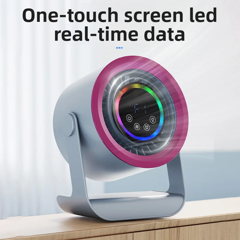 Portable Electric Fan with Ambient Light Turbo Mute Electric Fan Desktop Wall Mount Ceiling Air Cooler