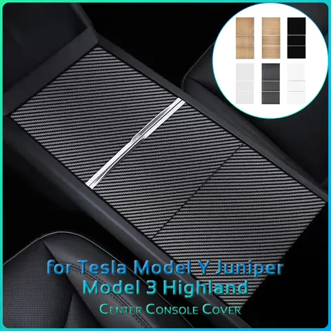 센터 콘솔 커버 보호대 스티커 Tesla Model 3 Highland 2024 Y Juniper 2025 자동차 액세서리 용 중앙 제어판 필름