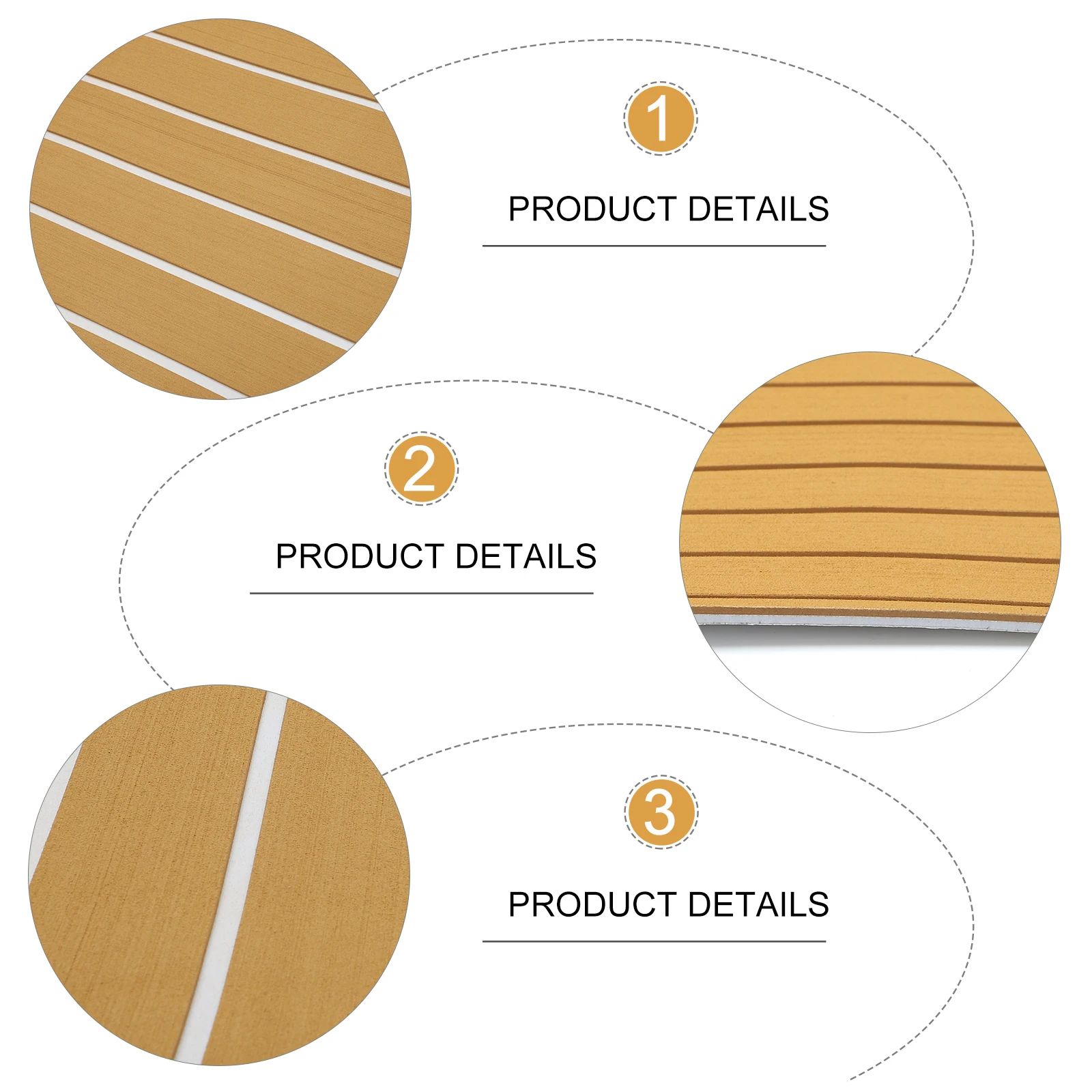 

1 Roll Eva Foams Faux Teak Sheet Marine Boat Flooring Pad Self-Adhesive Non-Slip Yacht Decking Mat Water Heat Resistant Boat