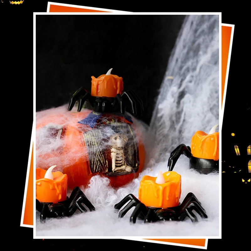 Pumpkin Lamp Electronic Candle Light For Halloween Party Home Ornaments Haunted House Horror Props Light