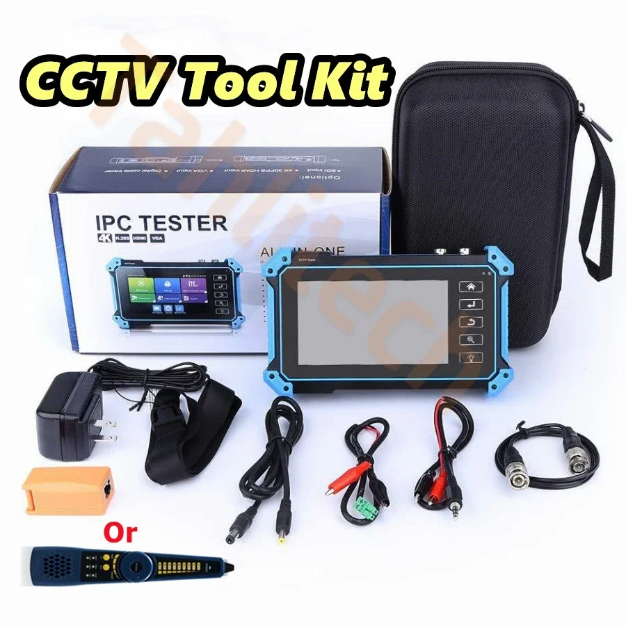 CCTV-tester-monitor IPC camera tester poe 8MP AHD TVI CVI SDI cable tracer RJ45 cable TDR test Rapid ONVIF cctv tester tool