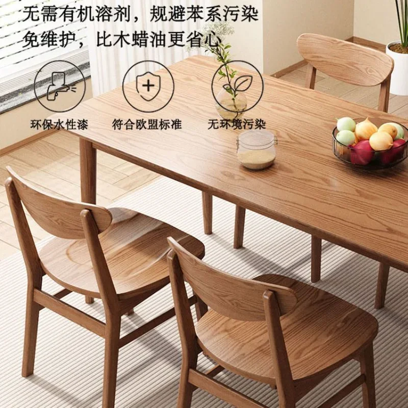 Ash wood Nordic style dining table Log home simple small household rectangular Japanese dining table