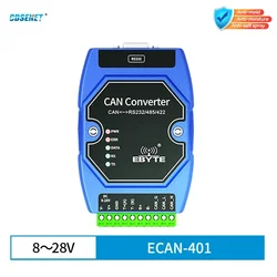 CAN to RS485/RS232/RS422 CAN to Serial Protocol Converter ECAN-401S Build in Watchdog DC 8～28V Wide Baud Rate Range CDSENT