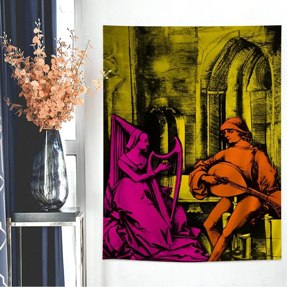 TV Girl Bedruckter großer Wandteppich, günstiger Hippie-Wandbehang, böhmische Wandteppiche, Mandala, Heimdekoration