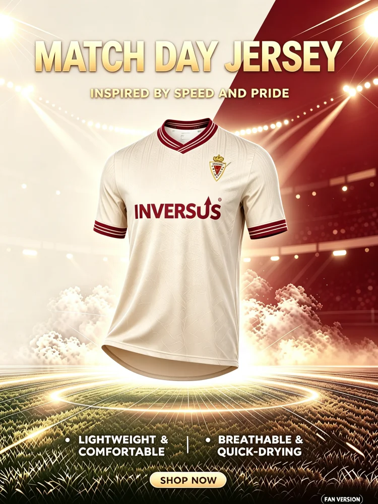 2026 Neues R-Real Murcia Fußballtrikot Sportliches 3D-Druck Schnelltrocknendes Herren- und Damen-T-Shirt Unisex Atmungsaktives Fan-Familien-Kinder-T-Shirt – Detail 3