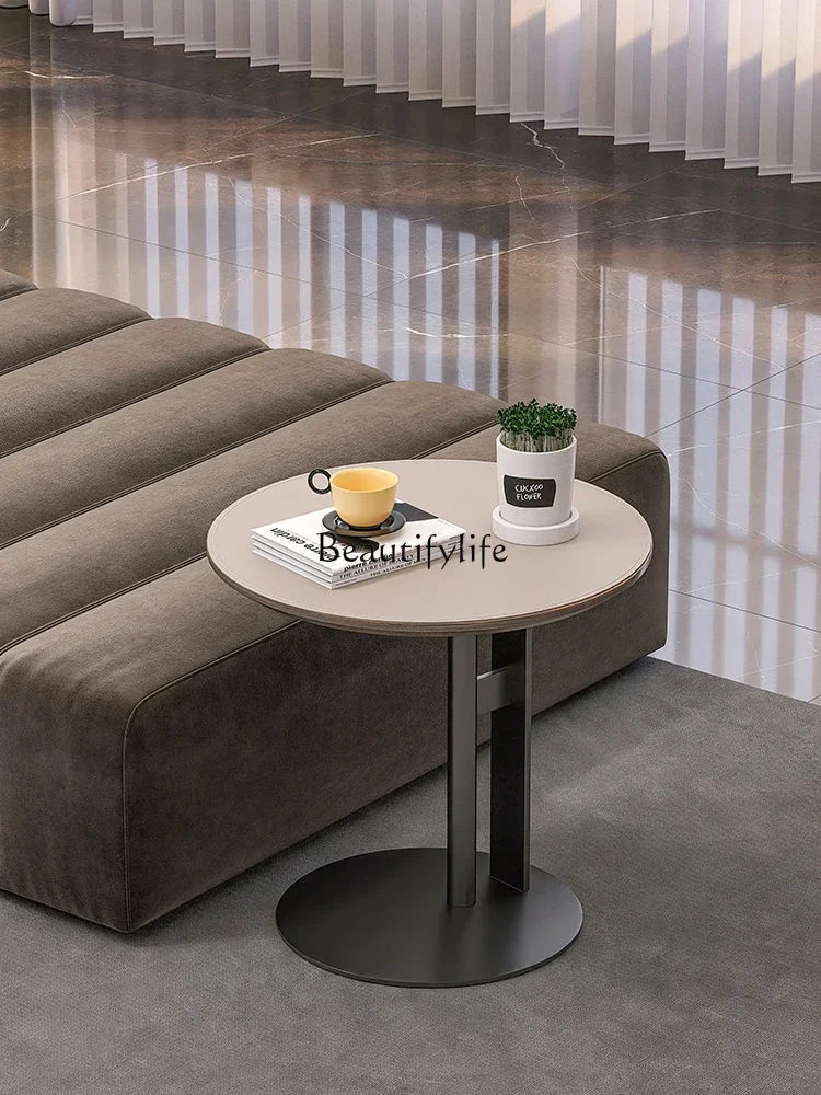 

pg46Round living room small table side few household saddle leather modern simple corner few