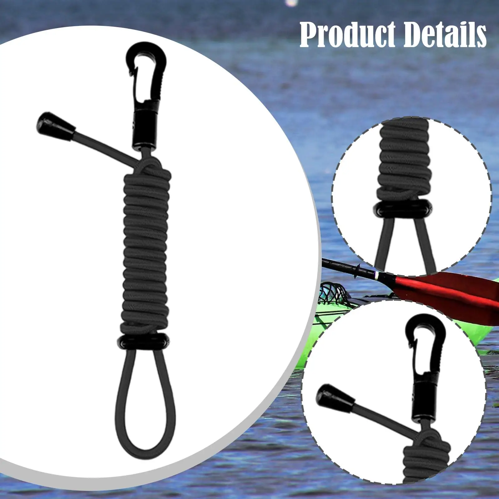 Stretchable Paddle Strap Paddle Leash Paddle Keeper Premium Retractable Bungee Cord for Fishing Pole Rod Surfing Rafting