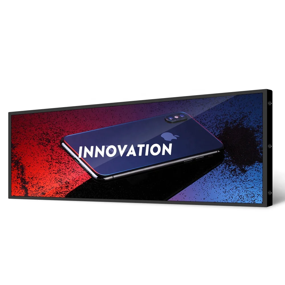 Shelf Edge Supermarket Display Stretched Bar Type Digital Sinage Lcd Android Advertising Screen