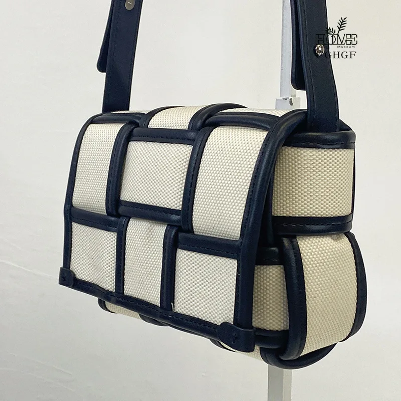 Bolsa mensageiro casual versátil para mulheres, bolsa crossbody de lona praia, bolsa tecido verão, estilo costeiro Ins