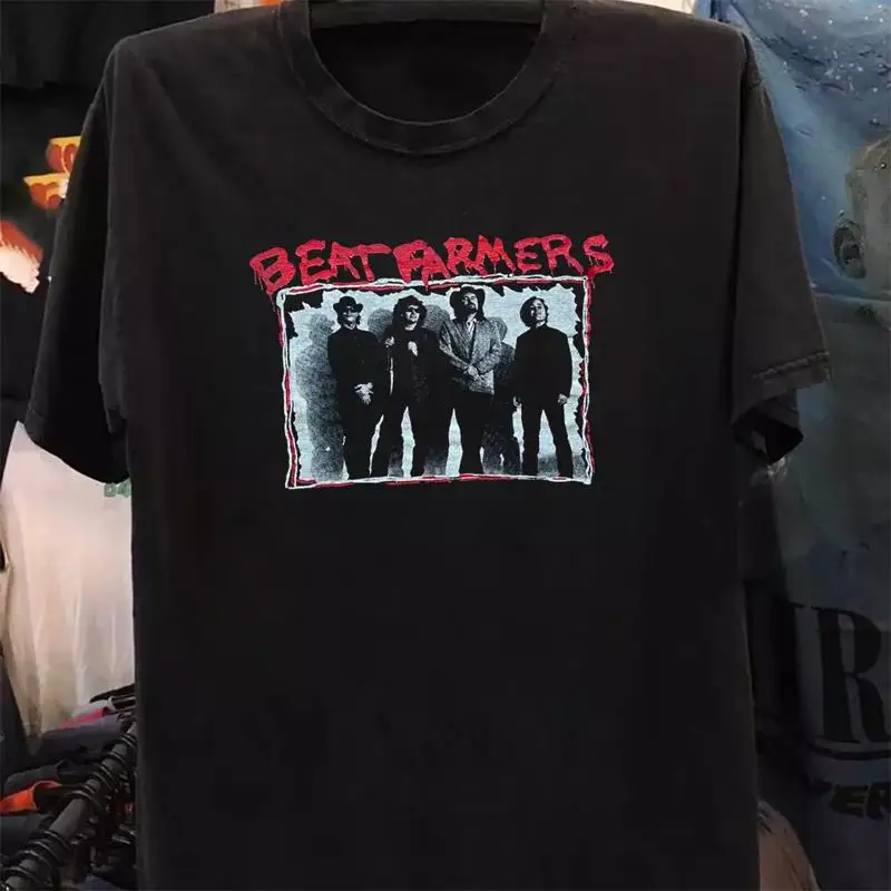 Tour The Beat Farmers Band Members Schwarzes Baumwoll-T-Shirt in voller Größe S 5XL