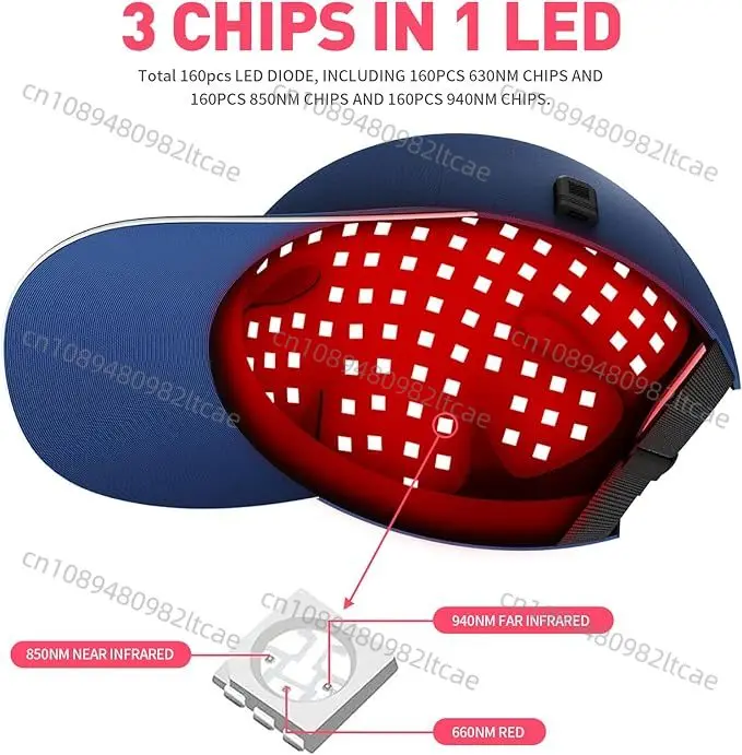 Infrared Hat 630nm Nir Led Red Light Therapy Laser Treatment Machine Device Cap for Hair Loss Regrowth Growth