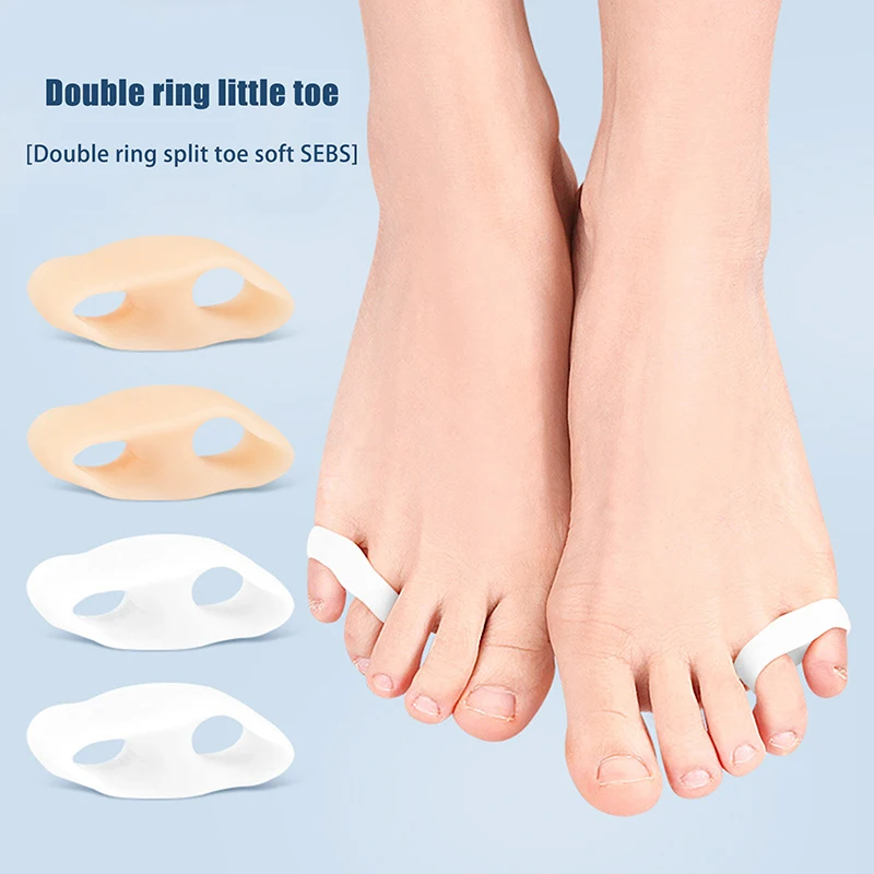 Corretor de silicone para hálux valgo, gel para cuidados com os pés, separador de dedos pequenos, protetor de joanete, pedicure, 1 par