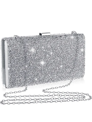 Imagen 1 del producto Bolso de cena brillante, elegante y exquisito, bolso de mano con diamantes de agua, bolso cruzado, bolso de fiesta de boda para mujer, bolso de cena