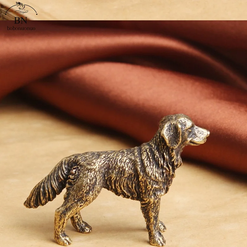Antique Bronze Statue Lucky Dog Pure Copper Desktop Animal