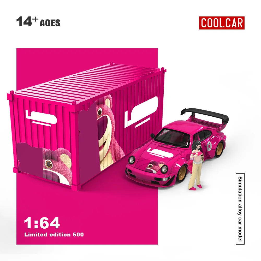 

*Pre-order*Cool Car 1:64 964 Pink Bear Painting Simulation Alloy Car Model, Action & Toy Figur for Collection&Display&Gift