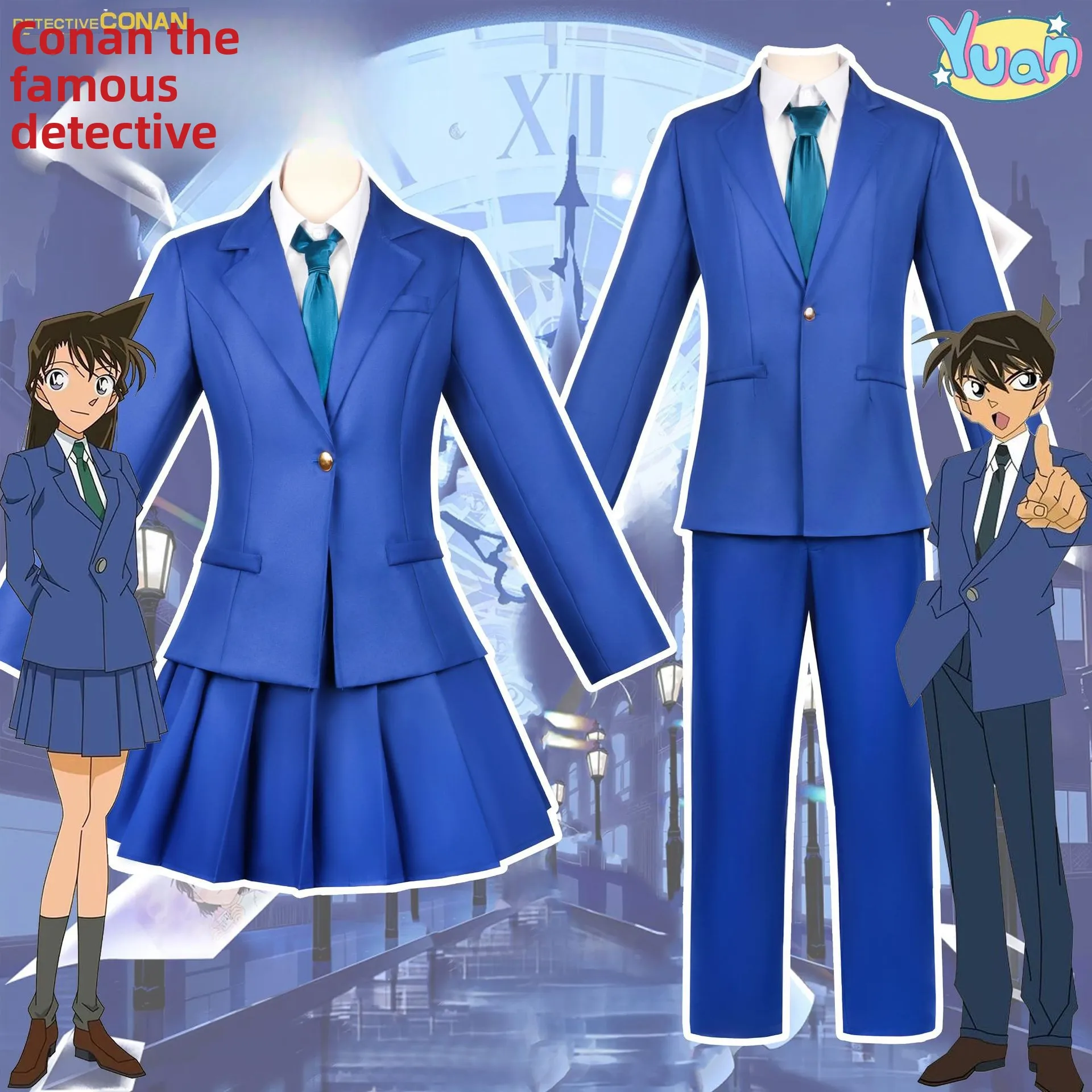 

Shinichi Kudo Cosplay Costume Ran Mouri Cosplay Ran Cosplay Couple Role Play Suit School Uniform Halloween Clothes for Adult
